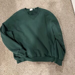 Aritzia Sweatfleece Mega Fit Crewneck Sweatshirt Campus Green